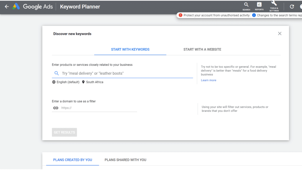 Google Keyword Planner